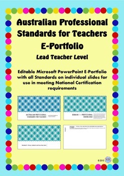 Preview of Australian Professional Standards for Teachers E Portfolio - Lead Teacher Level