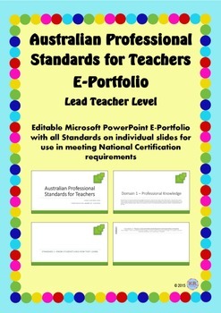 Preview of Australian Professional Standards for Teachers E Portfolio - Lead Teacher Level
