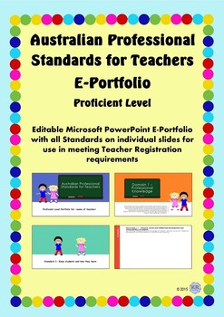 Preview of Australian Professional Standards for Teachers E Portfolio PPT- Proficient Level