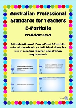 Preview of Australian Professional Standards for Teachers E Portfolio PPT- Proficient Level