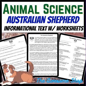 Preview of Australian Shepherd Dog Informational Text for Vet Tech & Agriculture