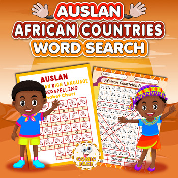Preview of Australian Sign Language (AUSLAN) African Countries Word Search Activities