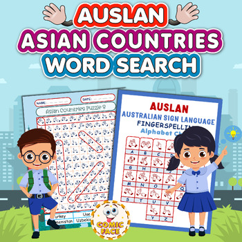 Preview of Australian Sign Language (AUSLAN) Asian Countries Word Search Puzzles