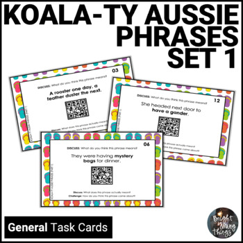 Natura ø Kortfattet Australian Slang Task Cards - Koala-ty Aussie Phrases - Set 1 | TpT