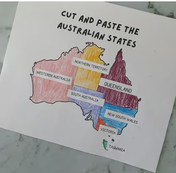 Preview of Cut and Paste Australian States - Geography - Australian curriculum