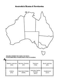 Preview of Australian States & Territory Names