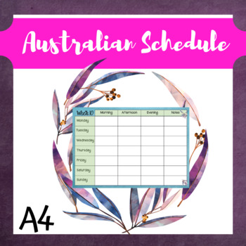 Preview of Australian Weekly Planner A4 Landscape - Back to School 