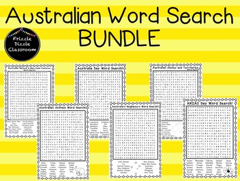 Preview of Australian Word Search BUNDLE