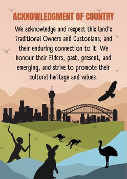 Preview of Australian acknowledgment of country poster pack and animals poster