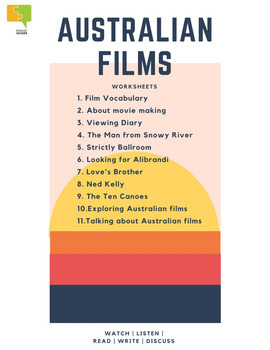 Preview of Film resource: 6 Australian films worksheets and flipbook (Complete worksheets)