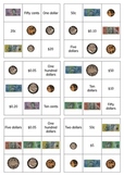 Australian money bingo - easy version