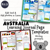 Australian themed Learning Journal Page Templates for Chil