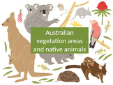 Australian vegetation areas and native animals