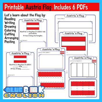 Preview of Austria Flag Activity | Austrian Flag Craft Differentiated (6 Pages)