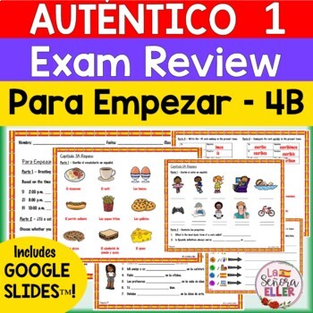 Preview of Auténtico 1 Spanish Final Exam Review Study Guide Print Digital Google Slides™
