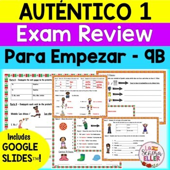 Preview of Auténtico Realidades 1  Spanish Final Exam Review Study Guide BUNDLE