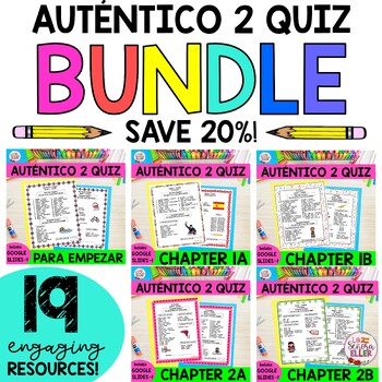 Preview of Auténtico Realidades 2 Spanish Vocab Quiz MEGA BUNDLE | Spanish Assessment