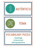 Auténtico 1 - PE - Vocabulary - Puzzle