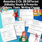 Autentico 2 Chapter 2B Bundle Tests Quizzes Vocabulary Pre