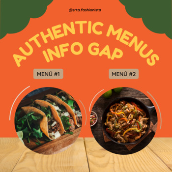 Preview of Authentic Mexican Restaurant Menus Info Gap & Writing Assessment/Activity