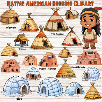 Preview of Authentic Native American Homes Clipart Collection