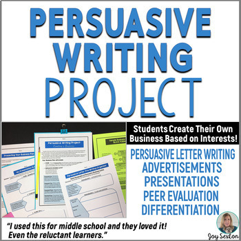 Preview of PERSUASIVE WRITING PROJECT - Creating a Business (Standards-Aligned)