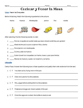 Preview of Authentic listening and infographic reading: La comida, food