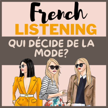 Preview of *NO PREP* French LISTENING activity on CLOTHES FASHION vetement mode audio video