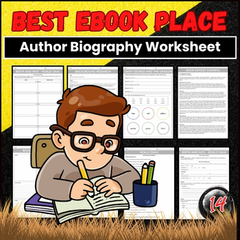 Preview of Author Biography Book Review Template Worksheet