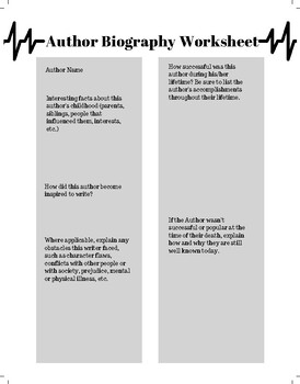author biography worksheet