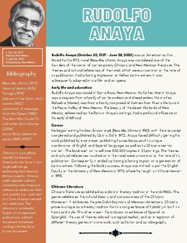 Preview of Author Feature - Rudolfo Anaya