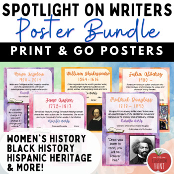 Preview of Author Posters For the Entire Year - Growing Bundle Writer Posters