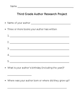 Preview of Author Research Project