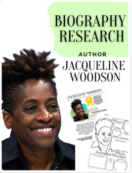 Preview of Jacqueline Woodson: Author Research Project with Activities & Infographic
