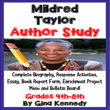 Preview of Mildred Taylor Author Study, Biography, Reading Response, Activities, More