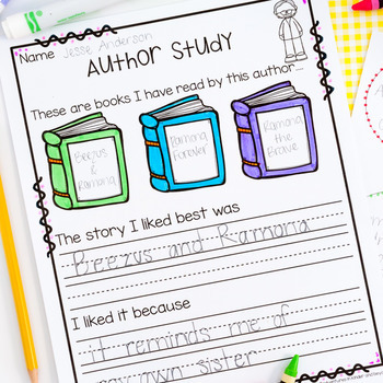 Author Study by Adventures in Kinder and Beyond | TpT