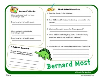 Preview of Author Study ~ Internet Research ~  Bernard Most