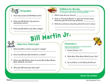 Preview of Author Study ~ Internet Research ~ Bill Martin Jr.