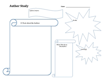 Preview of Author Study Graphic Organizer