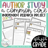Author Study Independent Project Common Core Aligned for 4th 5th 6th Grade