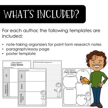 Author Study Research Templates: Research Organizers and Posters