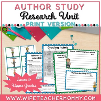 Preview of Author Study Research Unit | Lower and Upper Grades (Print Version)
