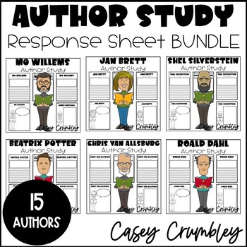 Preview of Author Study Response Sheets Writing Drawing 15 Authors