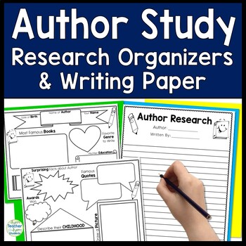 Preview of Author Study Template: Author Research Project Organizer with FREE Writing Paper