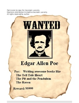 Preview of Author Wanted Poster Using Fill-in Forms