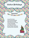 Author and Student Birthday Posters for Classroom or Library
