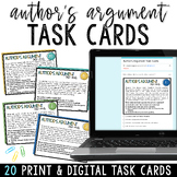 Author's Argument Task Cards - Identify Author's Claim Arg