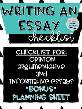 Preview of Writing An Essay Checklist & Bonus Planning Sheet!