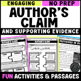 Author's Claim Activities 4th & 5th Grade - Identify Autho