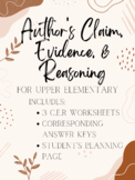 Author's Claim, Reasoning, and Evidence Writing Worksheets